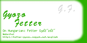 gyozo fetter business card